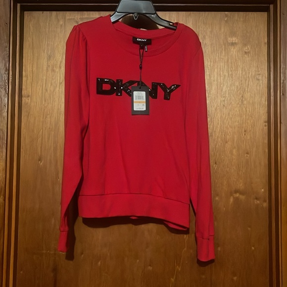 DKNY Women’s puff sleeve Sequin logo Graphic sweatshirt - Picture 5 of 10